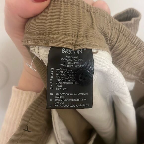 ✨Brixton Reserve Standard Fit Drawstring Men's Sz Medium Khaki Pants✨ - Picture 8 of 8